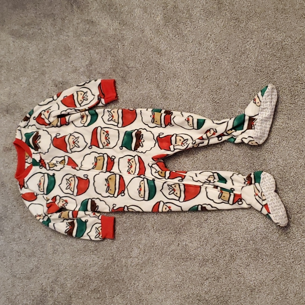 Carter's fleece Santa footie 24m
